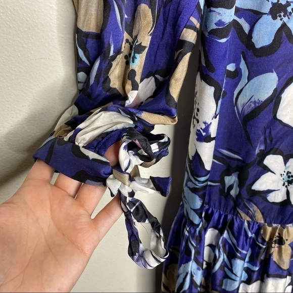 MUNTHE Hilda ruffled floral-print satin silk blend wrap dress - Picture 7 of 13